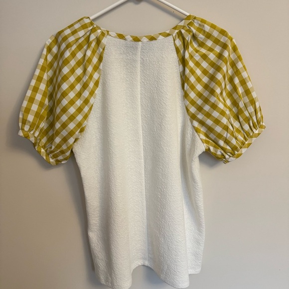 Anthropologie Sundays in Brooklyn Gingham Puff Sleeve Top - Women’s Medium - Picture 5 of 9